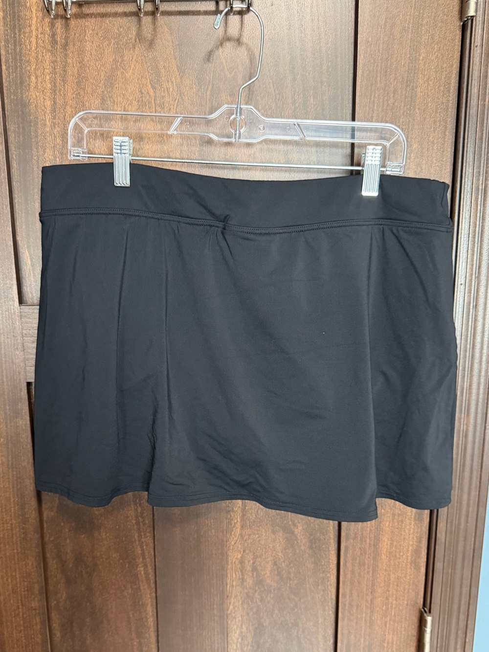 Lands' End Black Athletic Skort with Stretch Waistband - 18